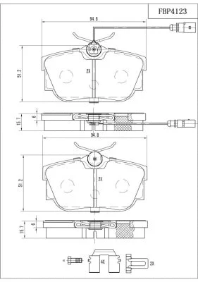 Brake Pad Set, disc brake (FBP4123)
