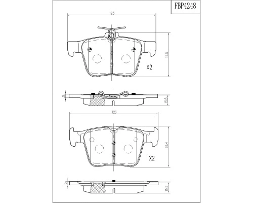 Brake Pad Set, disc brake (FBP4248)