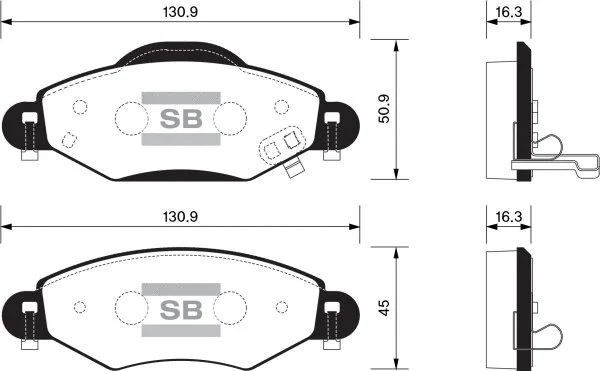 Brake Pad Set, disc brake (FBP1419)
