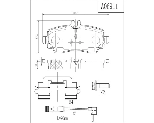 Brake Pad Set, disc brake (FBP4310)