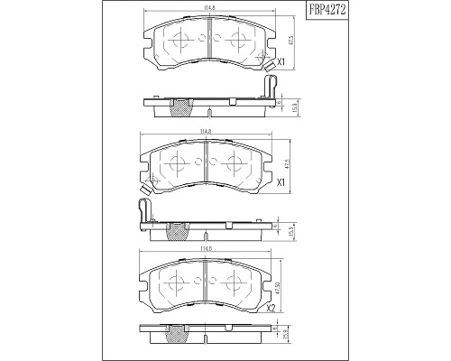 Brake Pad Set, disc brake (FBP4272)