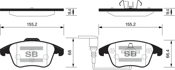 Brake Pad Set, disc brake (FBP2264)