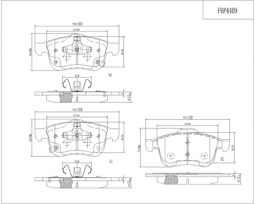 Brake Pad Set, disc brake (FBP4409)