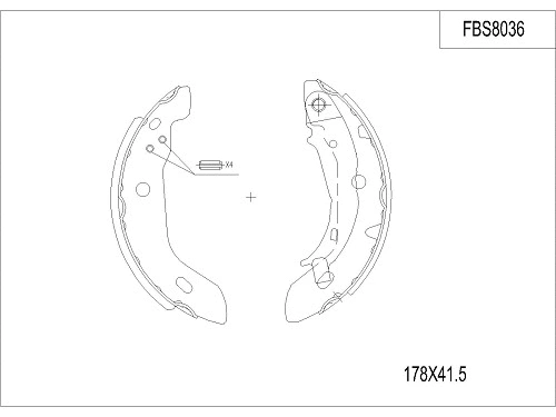 Brake Shoe Set (FBS8036)
