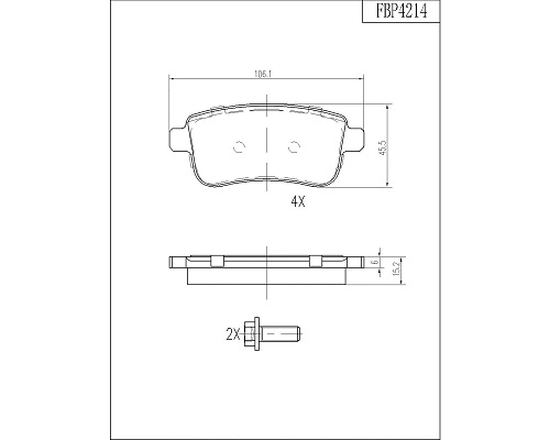 Brake Pad Set, disc brake (FBP4214)