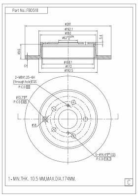 Brake Disc (FBD518)
