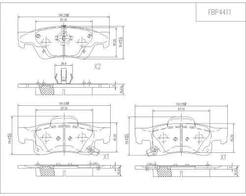 Brake Pad Set, disc brake (FBP4411)