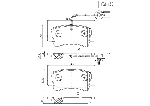 Brake Pad Set, disc brake (FBP4351)