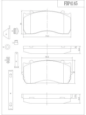 Brake Pad Set, disc brake (FBP4145)
