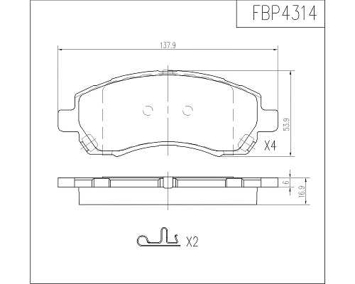 Brake Pad Set, disc brake (FBP4314)