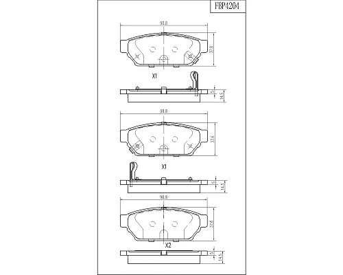 Brake Pad Set, disc brake (FBP4204)