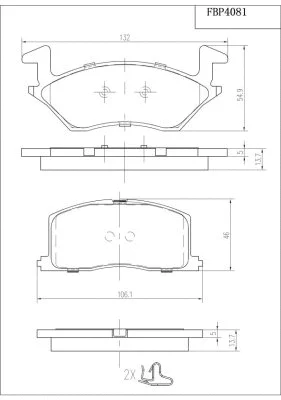 Brake Pad Set, disc brake (FBP4081)
