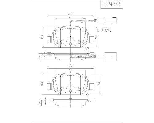 Brake Pad Set, disc brake (FBP4373)