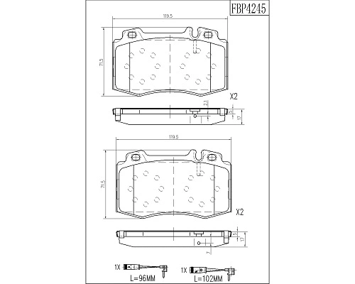 Brake Pad Set, disc brake (FBP4245)