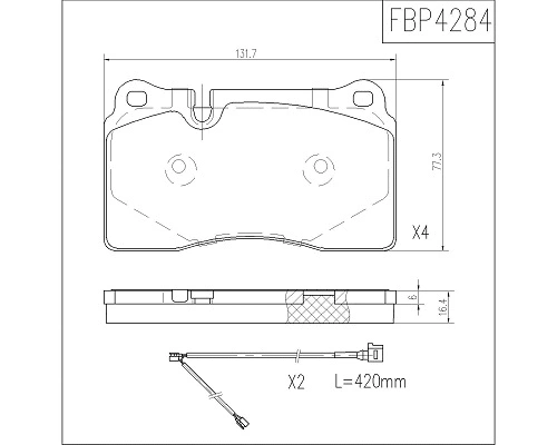 Brake Pad Set, disc brake (FBP4284)