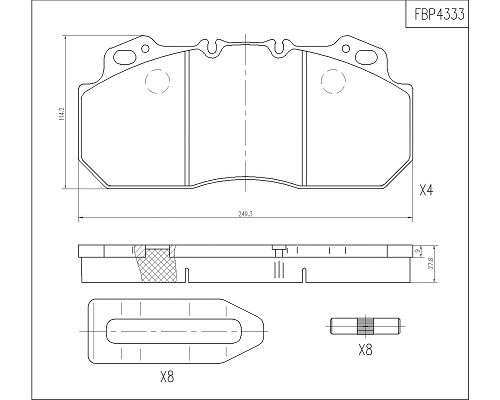 Brake Pad Set, disc brake (FBP4333)