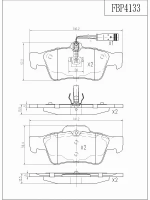 Brake Pad Set, disc brake (FBP4133)