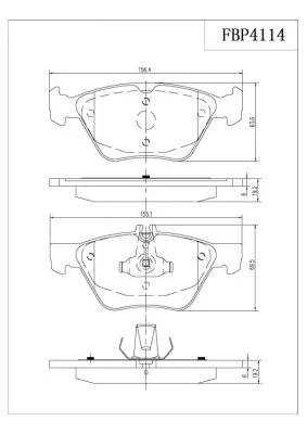 Brake Pad Set, disc brake (FBP4114)