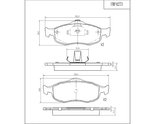 Brake Pad Set, disc brake (FBP4273)