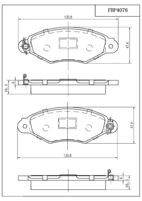 Brake Pad Set, disc brake (FBP4076)