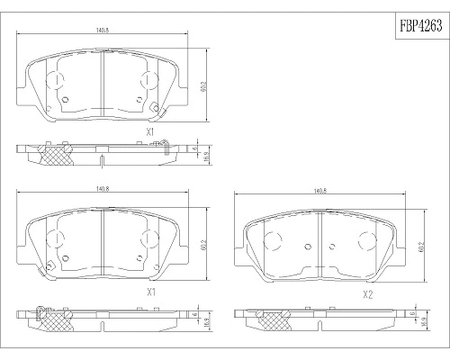 Brake Pad Set, disc brake (FBP4263)
