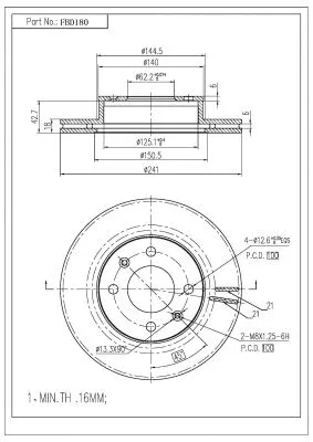 Brake Disc (FBD180)