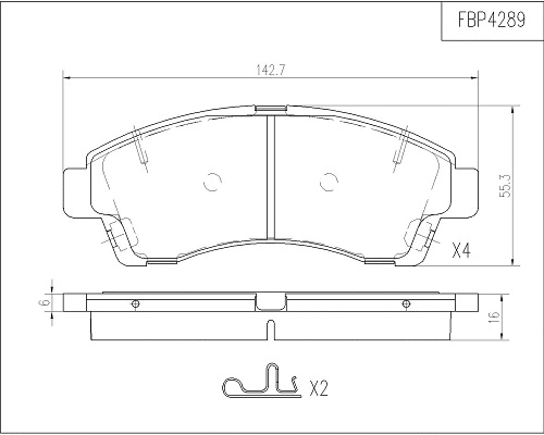 Brake Pad Set, disc brake (FBP4289)