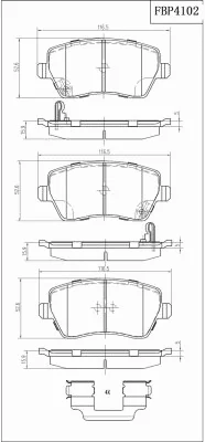 Brake Pad Set, disc brake (FBP4102)