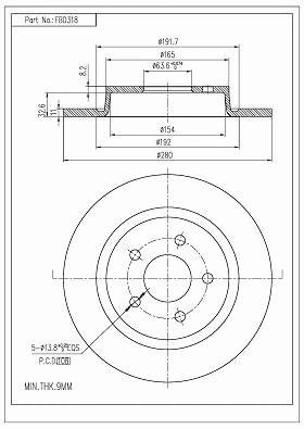 Brake Disc (FBD318)