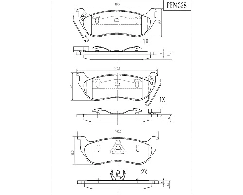 Brake Pad Set, disc brake (FBP4328)
