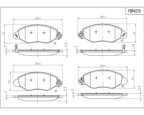 Brake Pad Set, disc brake (FBP4276)