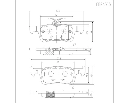 Brake Pad Set, disc brake (FBP4365)
