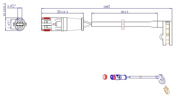 Warning Contact, brake pad wear (FES16)