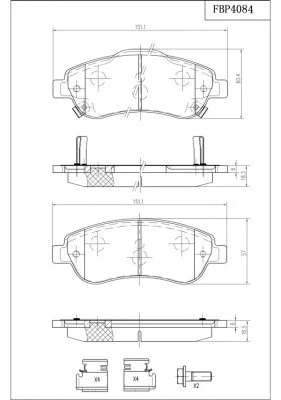 Brake Pad Set, disc brake (FBP4084)