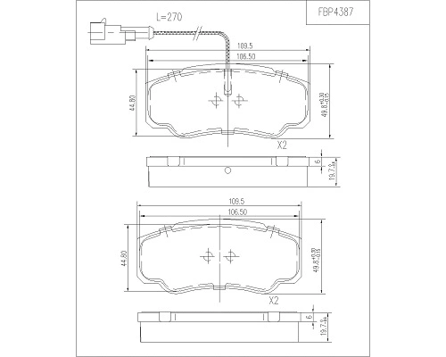 Brake Pad Set, disc brake (FBP4387)