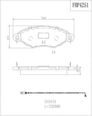 Brake Pad Set, disc brake (FBP4251)