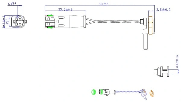 Warning Contact, brake pad wear (FES20)