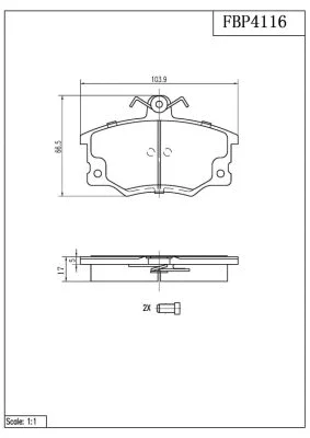 Brake Pad Set, disc brake (FBP4116)