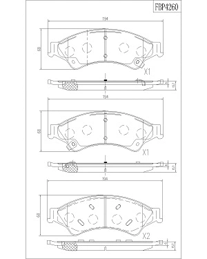 Brake Pad Set, disc brake (FBP4260)