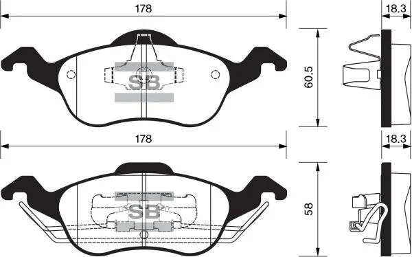 Brake Pad Set, disc brake (FBP1259)