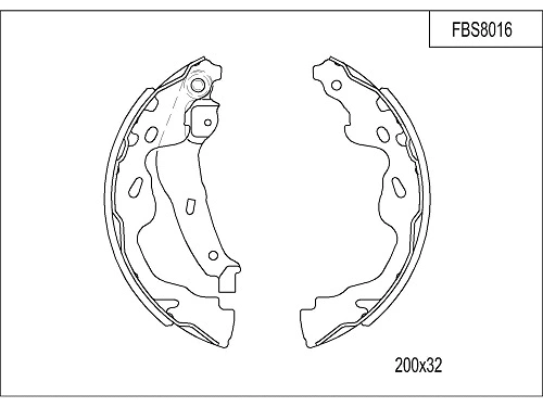 Brake Shoe Set (FBS8016)
