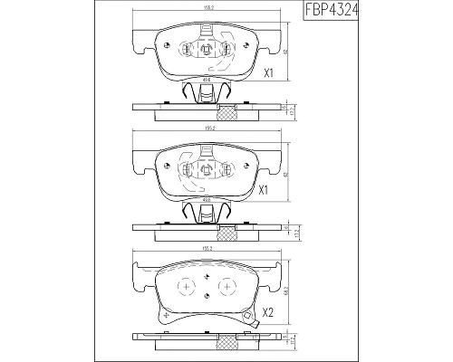 Brake Pad Set, disc brake (FBP4324)