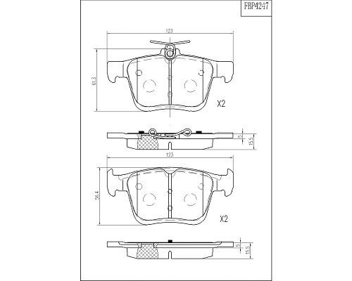 Brake Pad Set, disc brake (FBP4247)