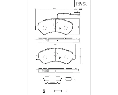 Brake Pad Set, disc brake (FBP4232)