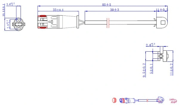 Warning Contact, brake pad wear (FES17)