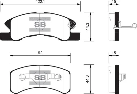 Brake Pad Set, disc brake (FBP1593)