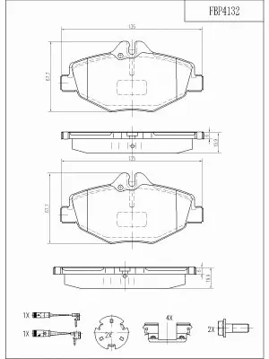 Brake Pad Set, disc brake (FBP4132)