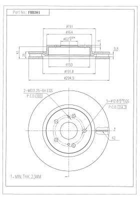 Brake Disc (FBD361)