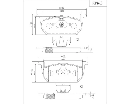 Brake Pad Set, disc brake (FBP4413)