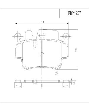 Brake Pad Set, disc brake (FBP4257)
